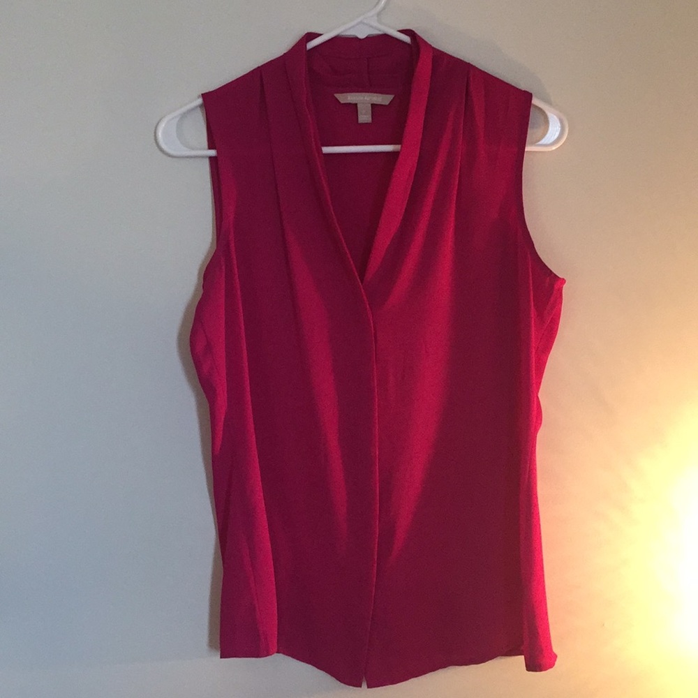 Hot pink sleeveless blouse